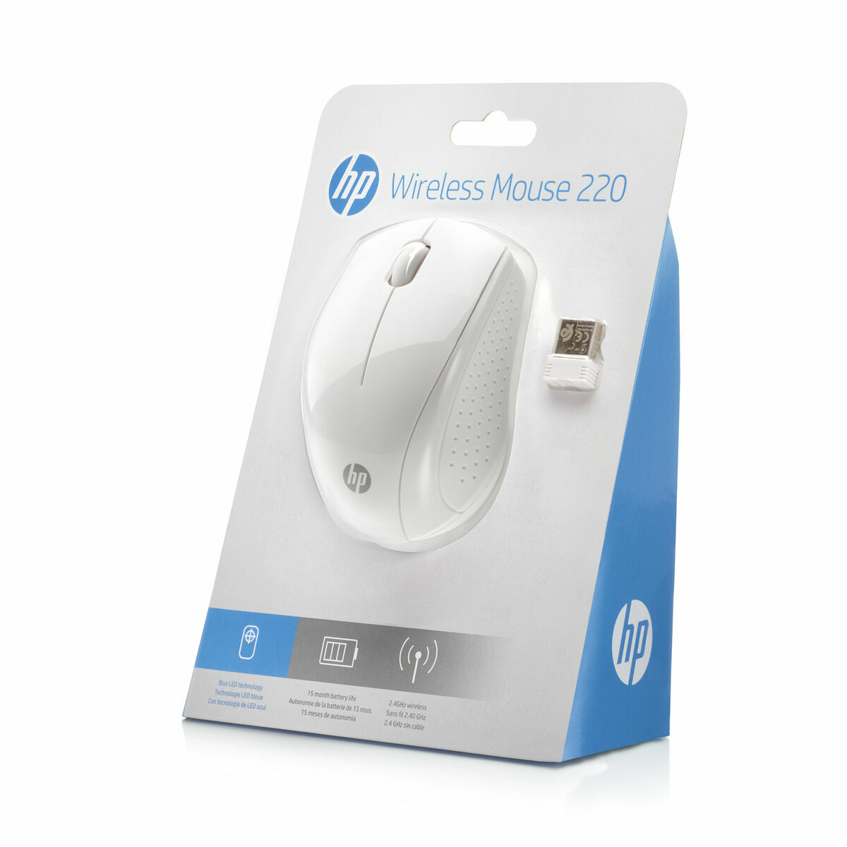 Rato sem Fios HP 220 Branco 1600 dpi